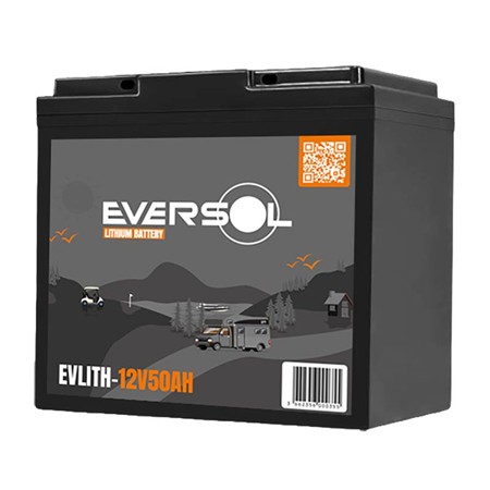 Batterie Lithium Eversol 12.8V 50Ah + Bluetooth + Préchauffage
