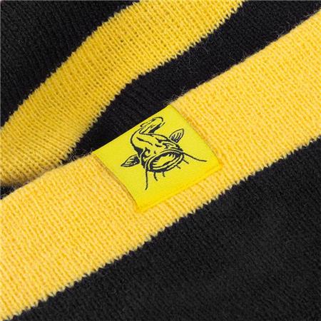 BEANIE - BLACK/YELLOW BLACK CAT BOBBLE HAT - NOIR/JAUNE