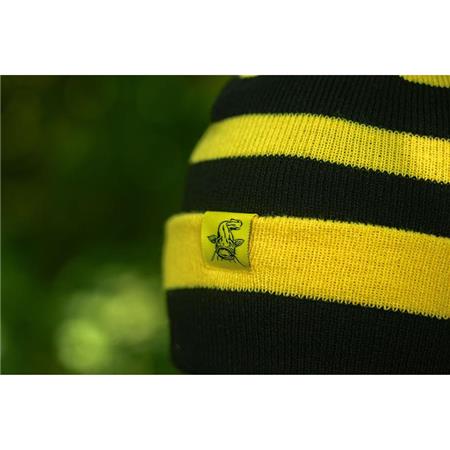 BEANIE - BLACK/YELLOW BLACK CAT BOBBLE HAT - NOIR/JAUNE