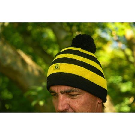 BEANIE - BLACK/YELLOW BLACK CAT BOBBLE HAT - NOIR/JAUNE