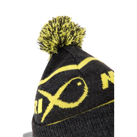 BEANIE FOX MATRIX LIME & GREY BOBBLE HAT - GRAY