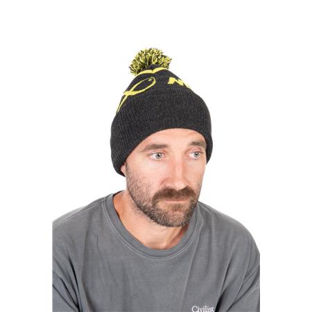 Beanie Fox Matrix Lime & Grey Bobble Hat - Gray