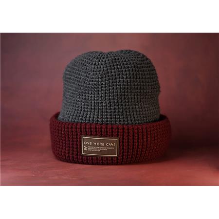 BEANIE - GREY/RED ONE MORE CAST BERRY TOASTIE BEANIE 100% WATERPROOF - GRIS/ROUGE