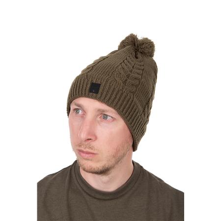 BEANIE - KHAKI FOX KNITTED BOBBLE - KAKI