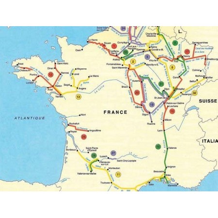 Binnenscheepvaartkaart Van Frankrijk