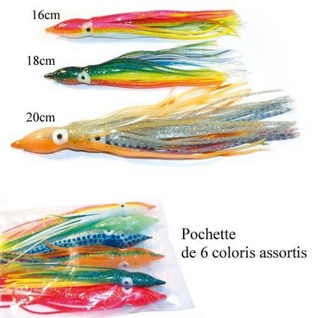 Blæksprutte Technipêche Bicolore - Pakke Med 6