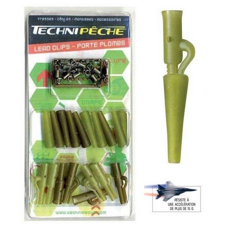 Blei-Clip + Wirbel Neue Generation Technipêche - 10Er Pack