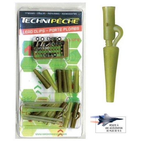 Bleiclips + Sleeves Neue Generation Technipêche - 6Er Pack