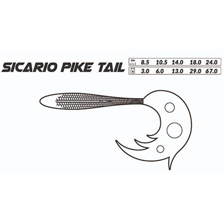BLØDT AGN MIKADO SICARIO PIKE TAIL - 8,5CM - PAKKE MED 4