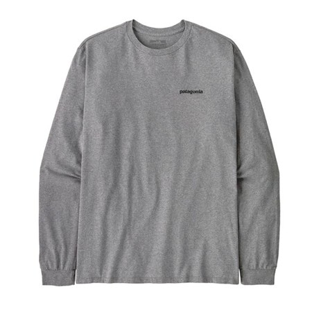ΜΠΛΟΎΖΑ ΜΑΚΡΥΜΆΝΙΚΗ ΑΝΔΡΙΚΉ PATAGONIA L/S P-6 LOGO RESPONSIBILI-TEE - ΓΚΡΙ ΜΕΛΑΝΖΈ