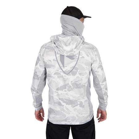 BLUZA MĘSKA FOX RAGE UV HOODED LIGHT CAMO TOP - SZARY
