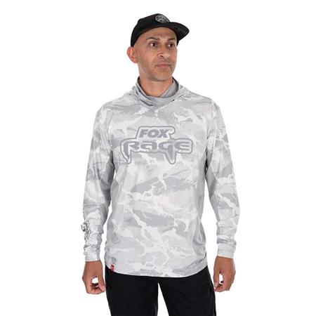 Bluza Męska Fox Rage Uv Hooded Light Camo Top - Szary