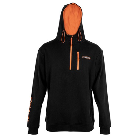 Bluza Męska Sonubaits 1/4 Zip Hoodie With Phone Pocket - Czarny/Pomarańczowy