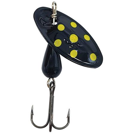 Błystka Obrotowa Suissex Cicada Czarny Z Żółtymi Kropkami Fluorescencyjnymi
