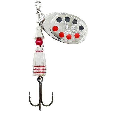 Błystka Obrotowa Suissex Divine Srebrny Z Czerwonymi I Czarnymi Kropkami