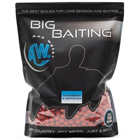 Μπόιλι Any Water Big Baiting Boilies Strawberry & Asafoetida - 5Kg