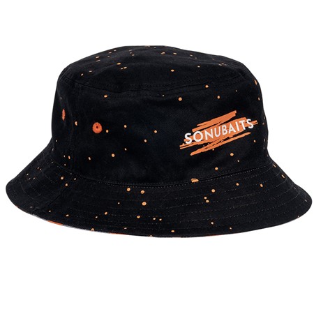 Bøllehat Sonubaits Bucket Hat Vendbar - Sort/Orange