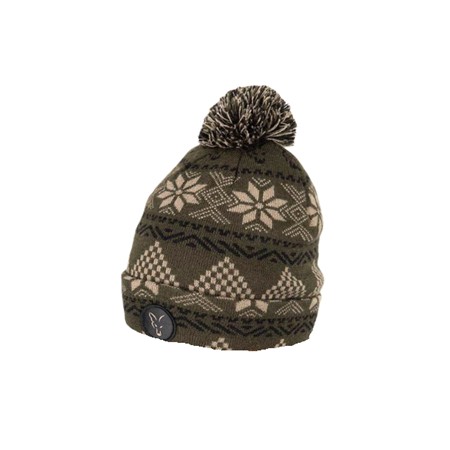 Bonnet Fox Festive Bobble Hat - Kaki - Chh030