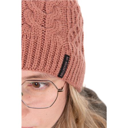 BONNET FOX LADIES KNITTED BOBBLE - ROSE