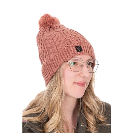 Bonnet Fox Ladies Knitted Bobble - Rose
