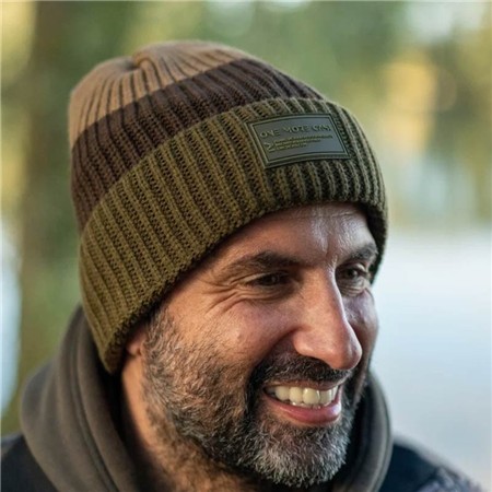 BONNET ONE MORE CAST THREE WRAPS STRIPED BEANIE TRICOLORE