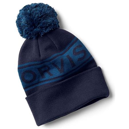 Bonnet Orvis Logo Pom Beanie - Navy Blue