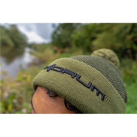 BONNY - NEGRO/OLIVA KORUM THERMAL BEANIE HAT - BLACK/OLIVE