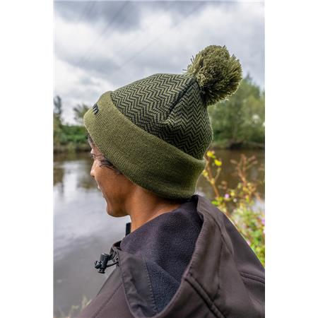BONNY - NEGRO/OLIVA KORUM THERMAL BEANIE HAT - BLACK/OLIVE