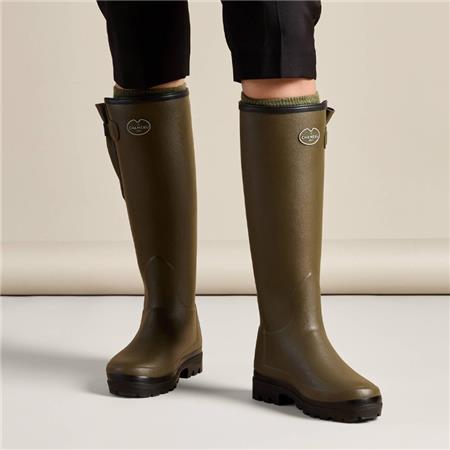 BOTTES FEMME LE CHAMEAU VIERZONORD DOUBLÉES NÉOPRÈNE - KAKI FONCÉ