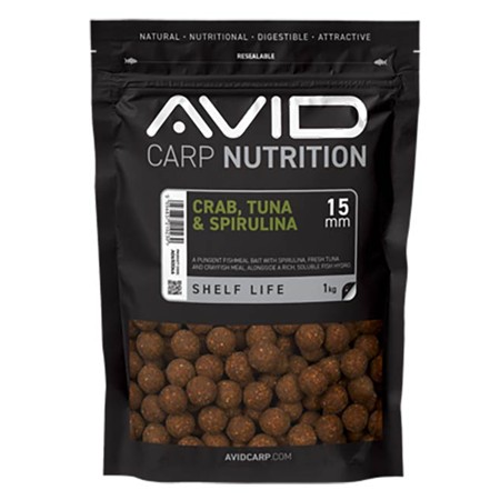 Bouillette Avid Carp Crab, Tuna & Spirulina Boilies