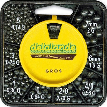 Box Of Lead Weights Delalande Large 8-Compartment Box