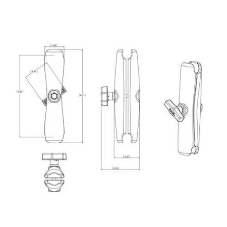 BRAÇO LONGO RAM MOUNTS POUR BOULE C