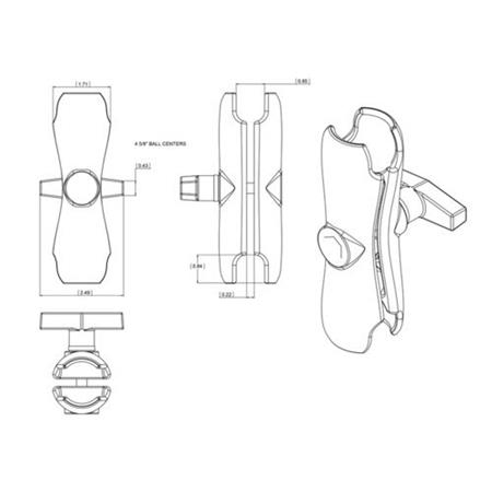 BRAÇO BRAÇO MÉDIO RAM MOUNTS POUR BOULE C