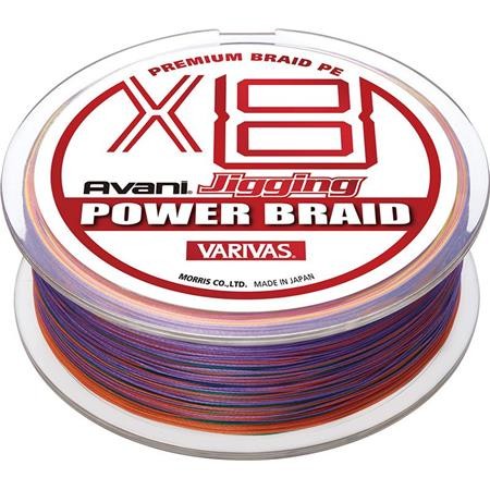 Braid Varivas Avani Jigging X8 Red Liseret Gris/Noir