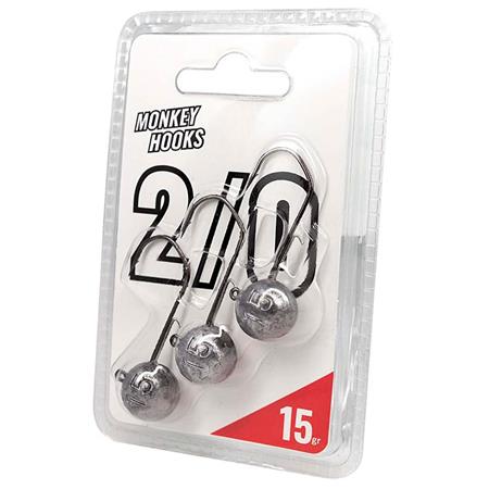 Cabeza Plomada Monkey Lures - Raw - Paquete De 3