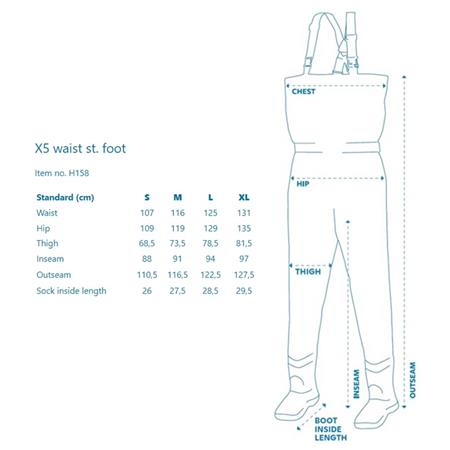 CALÇAS DE PESCA DE MEIA - CINZENTO KINETIC X5 WAIST ST. - GRIS