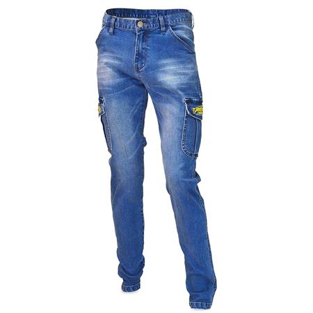Calças Homem - Azul Tubertini Pantalone Denim Cargo - Bleu