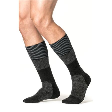 Calcetines Unisex Woolpower Qualifiées Mi-Hautes 400 - Noir/Gris