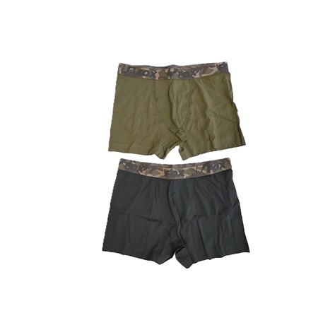 Caleçon Homme Fox Boxer Shorts - Kaki/Noir - L - Par 2