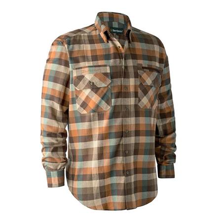 Camicia Maniche Lungo Deerhunter James Quadrati Arancione