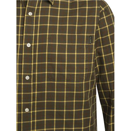 CAMICIA UOMO A MANICHE LUNGHE BERETTA BRYGGEN - MARRON/JAUNE