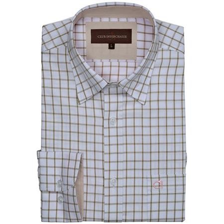 Camisa De Manga Larga Para Hombre Club Interchasse Nelson - Carreaux Beiges