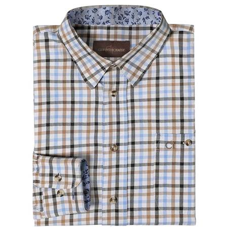 Camisa De Manga Larga Para Hombre Club Interchasse Steeve - Carreaux Bleu/Marron