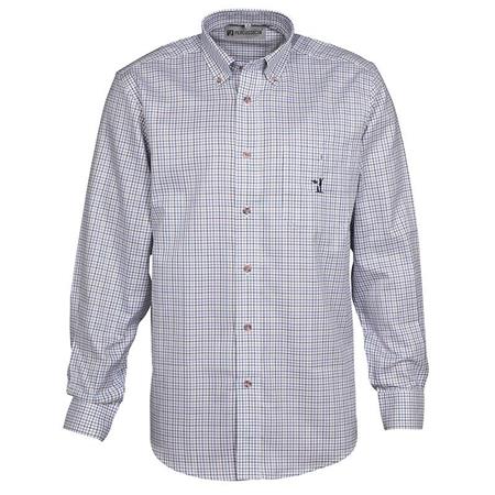 Camisa De Manga Larga Para Hombre Percussion Petits Carreaux - Bleu