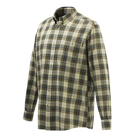 Camisa De Mangas Compridas Beretta Wood Flannel Button Down Shirt Bege