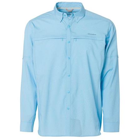 Camisa De Mangas Compridas Homem Grundéns Bayamo Cooling Ls Shirt Caribbean Azul