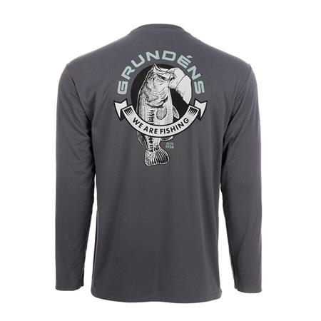 Camisa De Mangas Compridas Para Homem Grundéns Bass Print Anchor - Gris