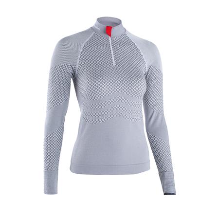 Camisa De Mangas Compridas Para Mulher Damart Tee Shirt Thermolacty Energy 3 Col Zip