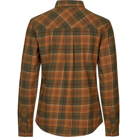 CAMISA DE MANGAS COMPRIDAS PARA MULHER SEELAND SKYE FLANNEL HIGHSEAT - GRIZZLY BROWN/TERRACOTTA CHECK
