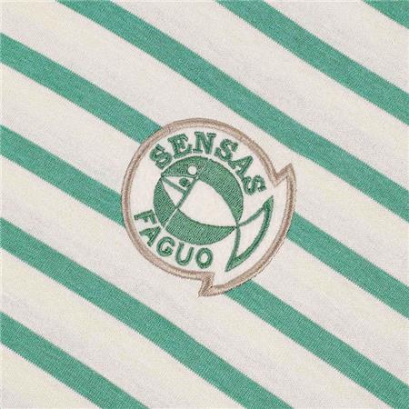 CAMISA DE MANGAS CURTAS HOMEM SENSAS FAGUO LUGNY - ECRU/VERT